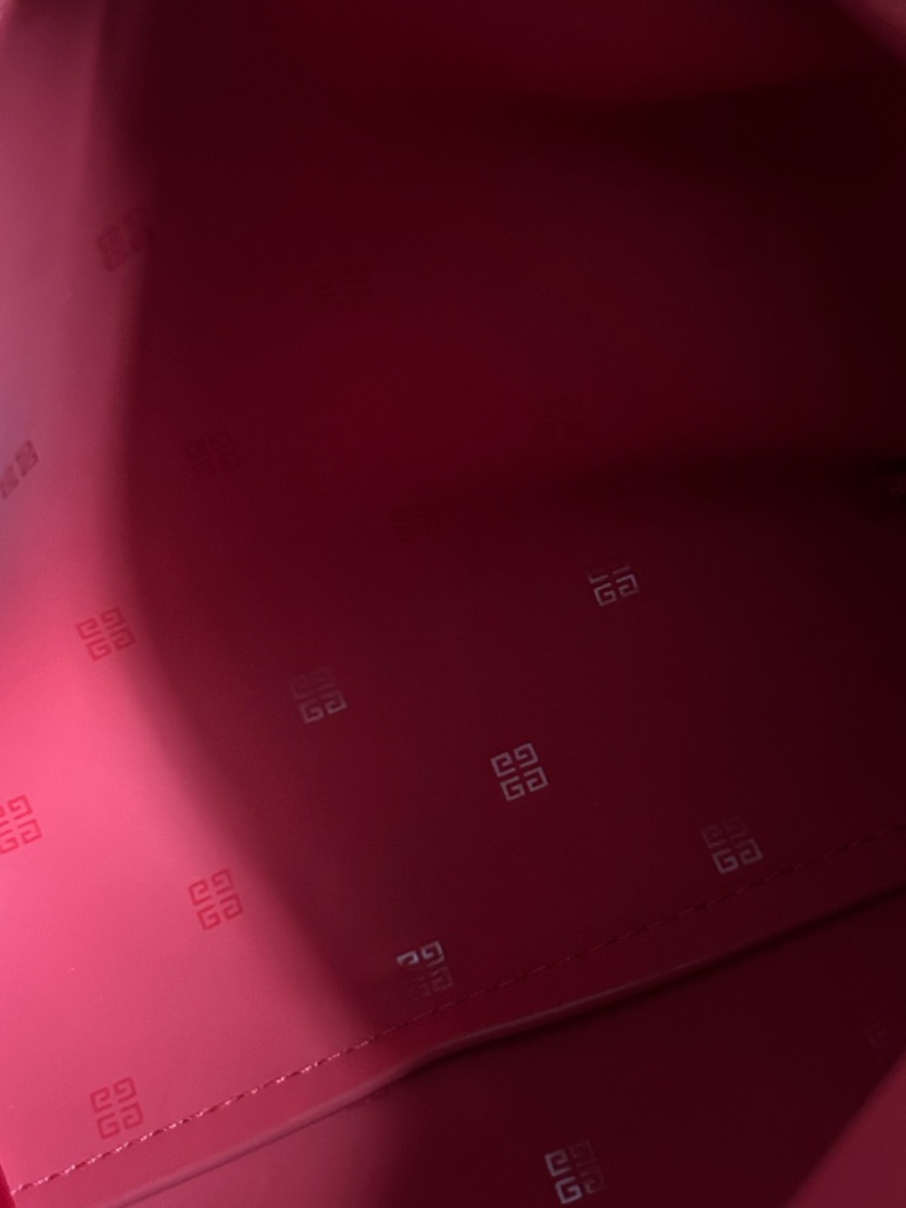 NWOT Givenchy Parfums Red Faux-Leather Zip Pouch with Silver Logo Charm - Picture 11 of 11